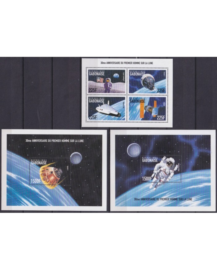 F-EX62403 GABON MNH 1999 30th FIRST MAN IN SPACE EXPLORATION ROCKET SATELLITE.
