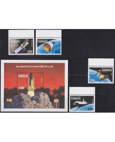 F-EX62178 GABON MNH 1999 30th FIRST MAN IN SPACE EXPLORATION ROCKET SATELLITE.