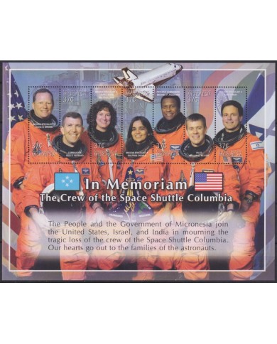 F-EX62724 MICRONESIA MNH 2003 IN MEMORIAM COLUMBIA SPACE EXPLORATION ROCKET SATELLITE.