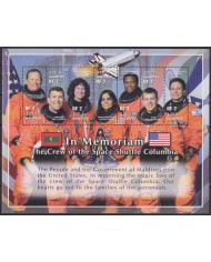 F-EX62723 MALDIVES MNH 2003 IN MEMORIAM COLUMBIA SPACE EXPLORATION ROCKET SATELLITE.