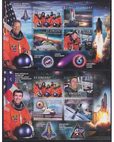 F-EX62720 ST VINCENT & GRENADINES MNH 2003 IN MEMORIAM COLUMBIA SPACE EXPLORATION ROCKET SATELLITE.