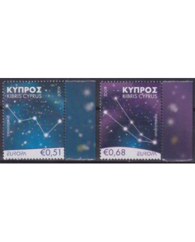 F-EX62416 CYPRUS MNH 2009 EUROPA CEPT ASTRONOMY SPACE EXPLORATION CONSTELLATION.