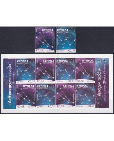 F-EX62158 CYPRUS MNH 2009 EUROPA CEPT ASTRONOMY SPACE EXPLORATION CONSTELLATION.