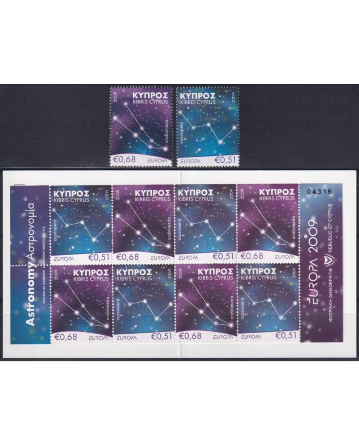 F-EX62158 CYPRUS MNH 2009 EUROPA CEPT ASTRONOMY SPACE EXPLORATION CONSTELLATION.