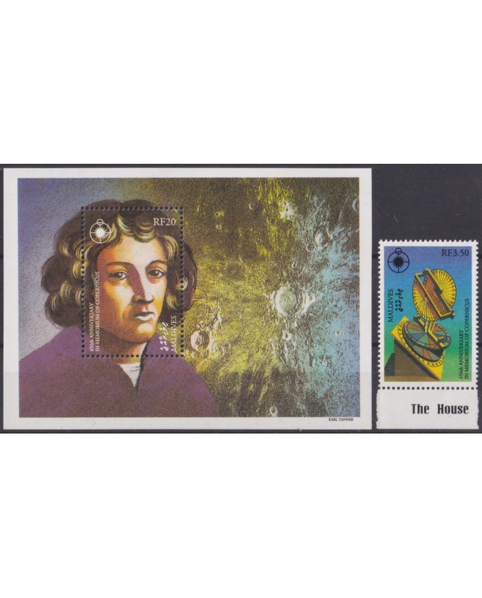 F-EX62458 MALDIVES MNH 2009 450th COPERNICUS SPACE EXPLORATION COSMOS SATELLITE.