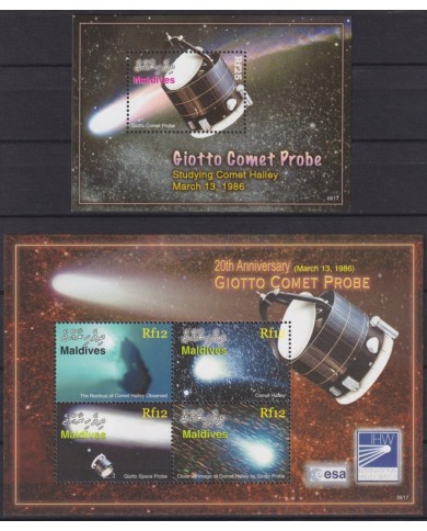 F-EX62611 MALDIVES MNH 2007 GIOTTO PROBE SPACE EXPLORATION COSMOS SATELLITE.
