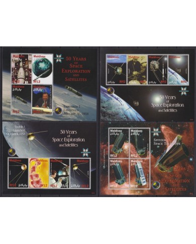 F-EX62609 MALDIVES MNH 2009 50th SPACE EXPLORATION COSMOS SATELLITE ROCKET.