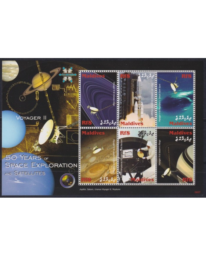 F-EX62609 MALDIVES MNH 2009 50th SPACE EXPLORATION COSMOS SATELLITE ROCKET.