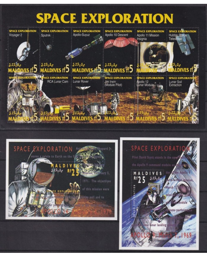 F-EX62606 MALDIVES MNH 1994 SPACE EXPLORATION COSMOS SATELLITE RADAR.