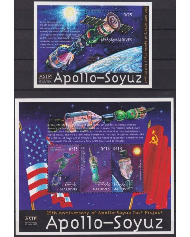 F-EX62605 MALDIVES MNH 1999 APOLLO SOYUZ SPACE EXPLORATION COSMOS SATELLITE.