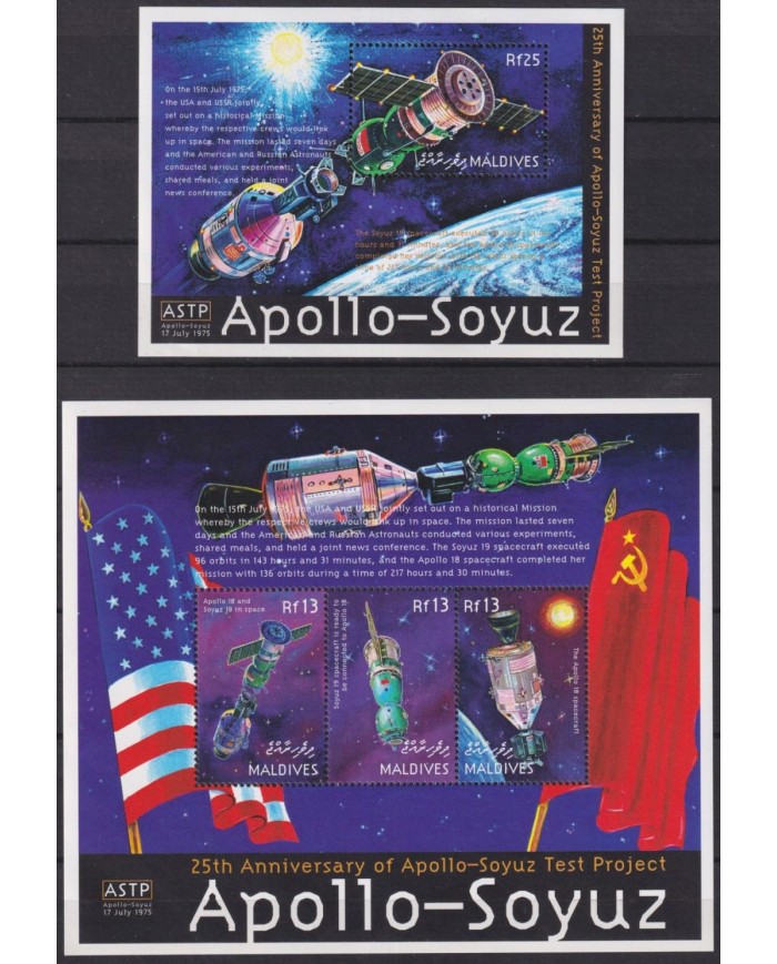 F-EX62605 MALDIVES MNH 1999 APOLLO SOYUZ SPACE EXPLORATION COSMOS SATELLITE.