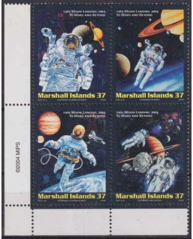 F-EX62476 MARSHALL MNH 2004 35th MANNED MOON SPACE EXPLORATION COSMOS SATELLITE.
