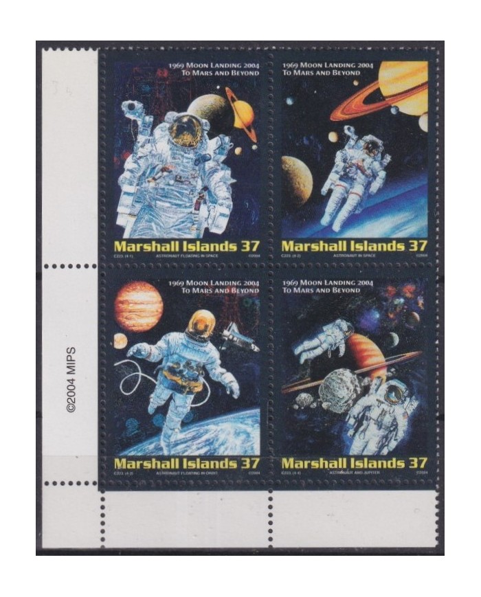 F-EX62476 MARSHALL MNH 2004 35th MANNED MOON SPACE EXPLORATION COSMOS SATELLITE.