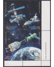 F-EX62475 MARSHALL MNH 1995 SOYUZ APOLLO SPACE EXPLORATION COSMOS SATELLITE.