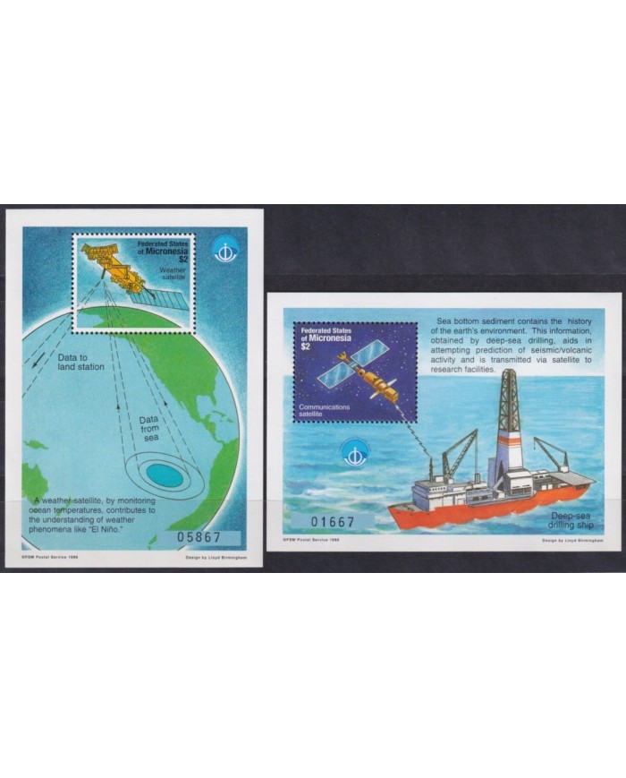 F-EX62477 MICRONESIA MNH 1998 SPACE EXPLORATION COSMOS WEATHER SATELLITE.
