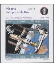 F-EX62654 PALAU MNH 1999 SPACE EXPLORATION COSMOS SATELLITE SHUTTLE MIR.