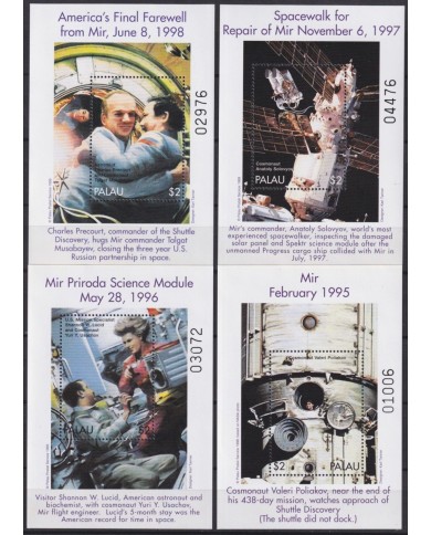 F-EX62655 PALAU MNH 1998 MIR STATION SPACE EXPLORATION COSMOS SATELLITE.