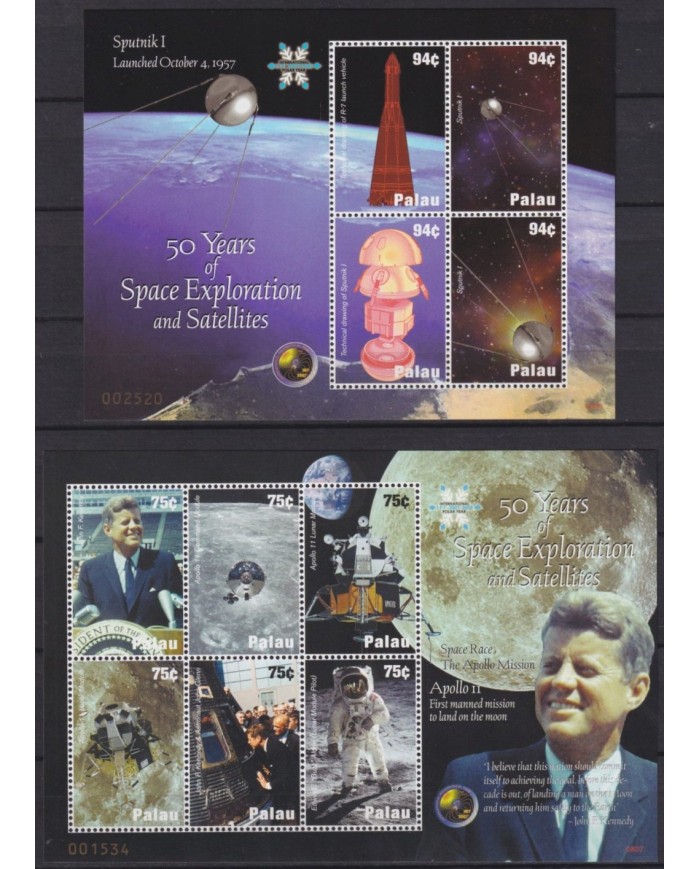 F-EX62653 PALAU MNH 2008 50th SPACE EXPLORATION COSMOS SATELLITE ROCKET.