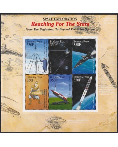 F-EX62153 BURKINA FASO MNH 2001 SPACE EXPLORATION COSMOS SATELLITE ROCKET.