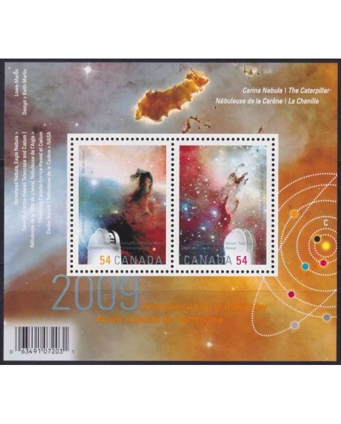 F-EX62423 CANADA MNH 2009 SPACE EXPLORATION COSMOS ASTRONOMY NEBULA.