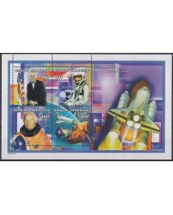 F-EX62415 CENTRAL AFRICA MNH 1998 SPACE GLENN EXPLORATION COSMOS SATELLITE ROCKET.