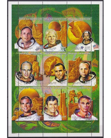 F-EX62163 CENTRAL AFRICA MNH 1999 SPACE GAGARIN TITOV LEONOV EXPLORATION COSMOS SATELLITE ROCKET.