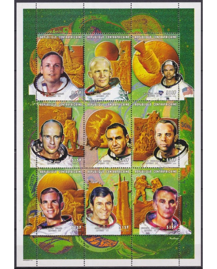 F-EX62163 CENTRAL AFRICA MNH 1999 SPACE GAGARIN TITOV LEONOV EXPLORATION COSMOS SATELLITE ROCKET.