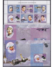 F-EX62168 CONGO MNH 2006 AVIATORS SPACE EXPLORATION COSMOS SATELLITE ROCKET LINDBERGHT GAGARIN ARMSTRONG.