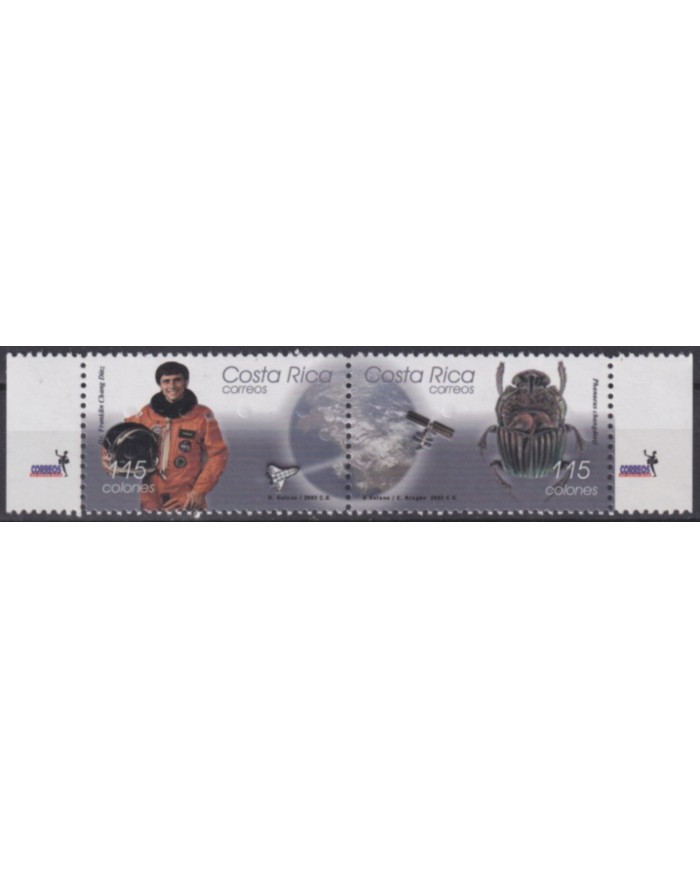 F-EX62413 COSTA RICA MNH 2003 SPACE EXPLORATION COSMOS SATELLITE ROCKET BEETLE.
