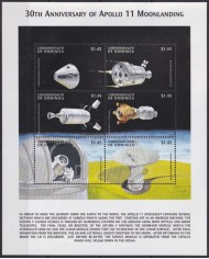 F-EX62173 DOMINICA MNH 1999 30th APOLLO 11 MOONLANDING SPACE EXPLORATION COSMOS SATELLITE ROCKET.