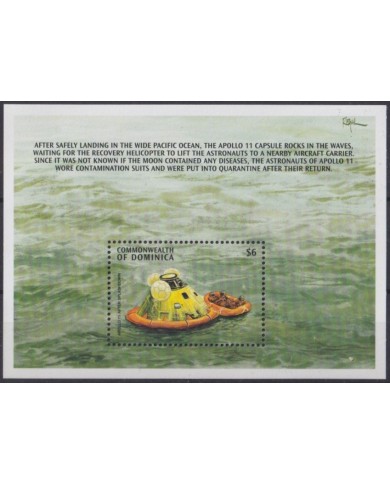 F-EX62411 DOMINICA MNH 1999 30th APOLLO 11 MOONLANDING SPACE EXPLORATION COSMOS SATELLITE ROCKET.