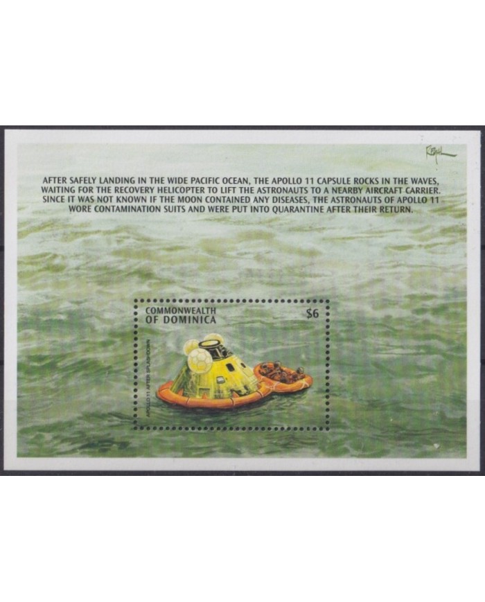 F-EX62411 DOMINICA MNH 1999 30th APOLLO 11 MOONLANDING SPACE EXPLORATION COSMOS SATELLITE ROCKET.
