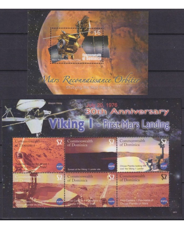 F-EX62170 DOMINICA MNH 2006 30th SPACE MARS EXPLORATION VIKING COSMOS SATELLITE ROCKET.