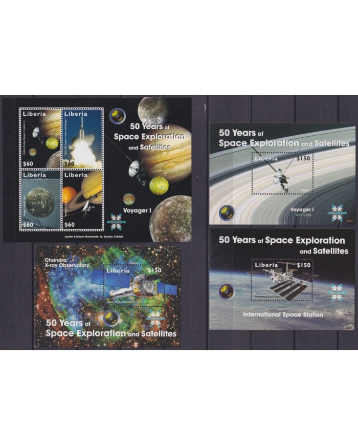 F-EX62597 LIBERIA MNH 2007 50th ANNIV SPACE EXPLORATION COSMOS SATELLITE ROCKET.