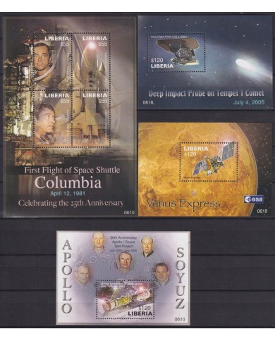 F-EX62596 LIBERIA MNH 2007 SOYUZ VENUS COLUMBIA SPACE EXPLORATION COSMOS SATELLITE ROCKET.
