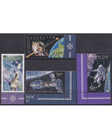 F-EX62443 KAZAKHSTAN MNH 2001 GAGARIN SPACE EXPLORATION COSMOS SATELLITE ROCKET.
