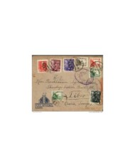 F-EX574 SPAIN ESPAÑA HOTEL OLIDEN LEON. 1937. CENSORSHIP SAN SEBASTIAN FRANCE