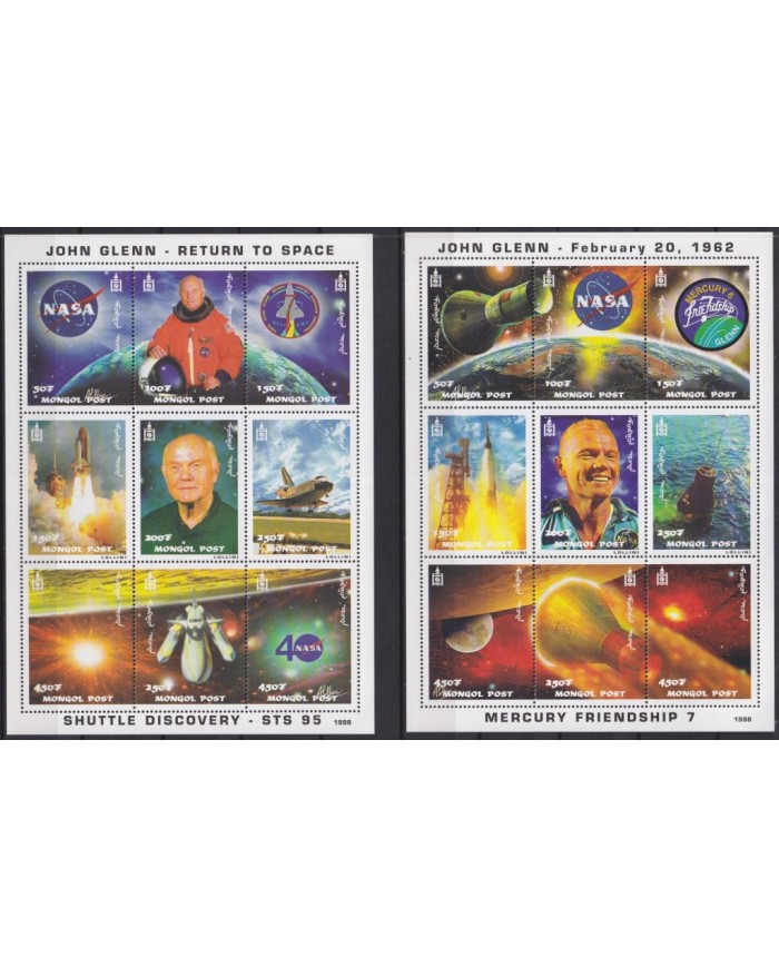 F-EX62633 MONGOLIA MNH 2009 JOHN GLENN SPACE EXPLORATION COSMOS SATELLITE ROCKET.