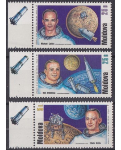 F-EX62482 MOLDOVA MNH 1999 APOLLO 11 SPACE COSMOS EXPLORATION ROCKET SATELLITE.
