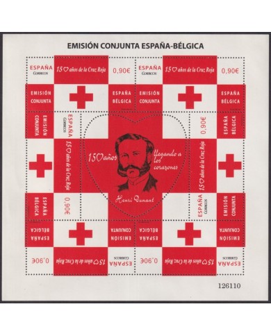 F-EX62228 SPAIN MNH 2013 RED CROSS HENRI DUNANT SPECIAL SHEET.
