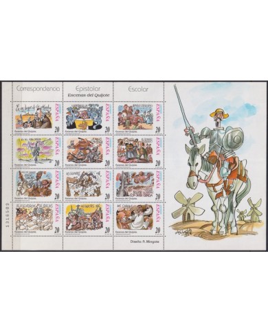 F-EX62238 SPAIN MNH 1994 MINGOTE DRAWING DON QUIJOTE SPECIAL SHEET.