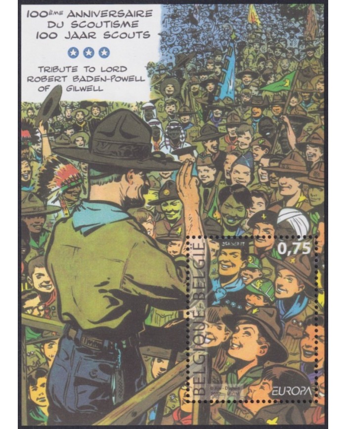 F-EX62905 BELGIUM MNH 2007 EUROPA CEPT BOYS SCOUTS SCOUTING LORD BADEN POWELL.