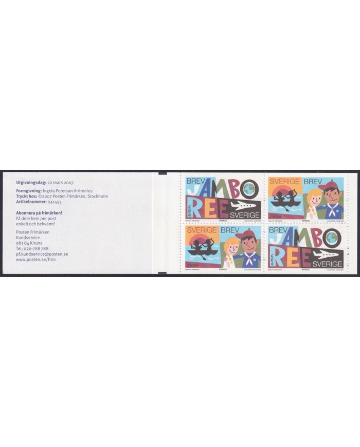 F-EX62908 SWEDEN SVERIGE MNH 2007 BOOKLED EUROPA CEPT BOYS SCOUTS SCOUTING.