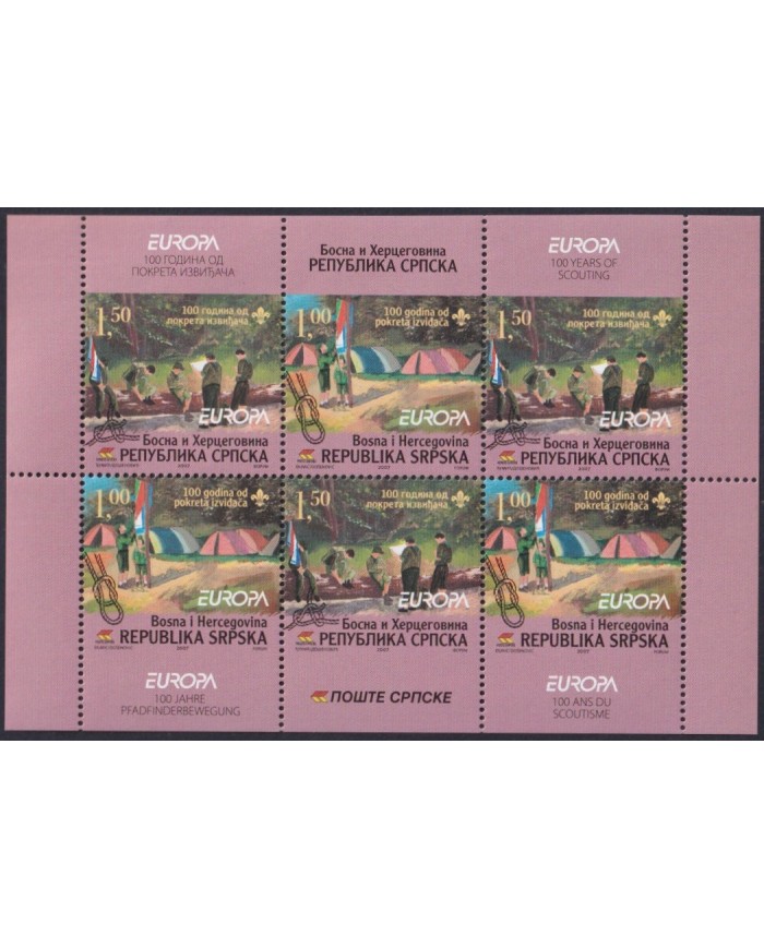 F-EX63017 BOSNIA SERBIA MNH 2007 EUROPA CEPT BOYS SCOUTS SCOUTING.