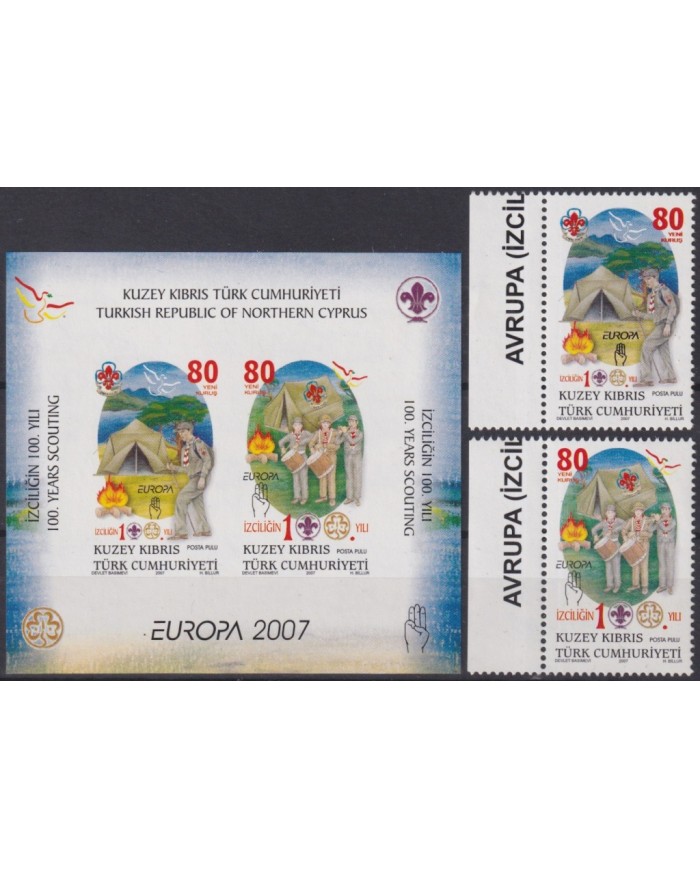 F-EX62938 NORTH CYPRUS TURKEY MNH 2007 EUROPA CEPT BOYS SCOUTS SCOUTING.