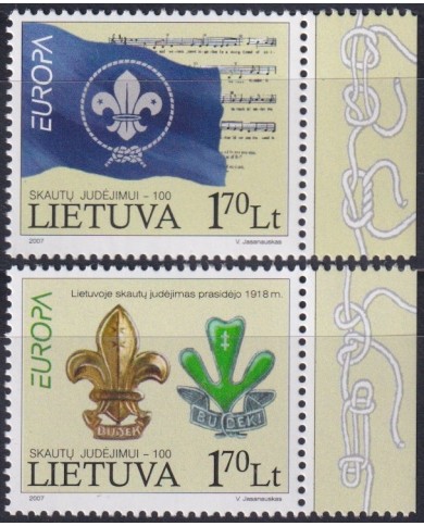 F-EX63000 LIETUVA LITHUANIA MNH 2007 EUROPA CEPT BOYS SCOUTS SCOUTING.