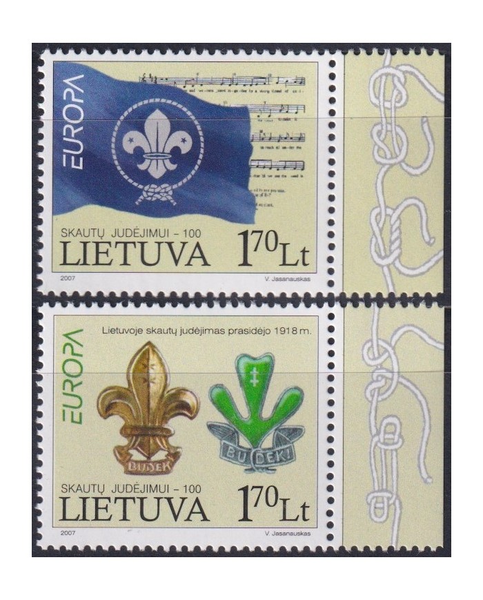 F-EX63000 LIETUVA LITHUANIA MNH 2007 EUROPA CEPT BOYS SCOUTS SCOUTING.