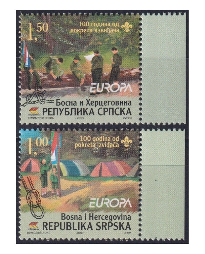 F-EX63001 BOSNIA SERBIA MNH 2007 EUROPA CEPT BOYS SCOUTS SCOUTING.
