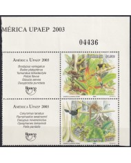 F-EX62736 COLOMBIA MNH 2003 UPAEP FAUNA BIRD FLOWER FOREST.