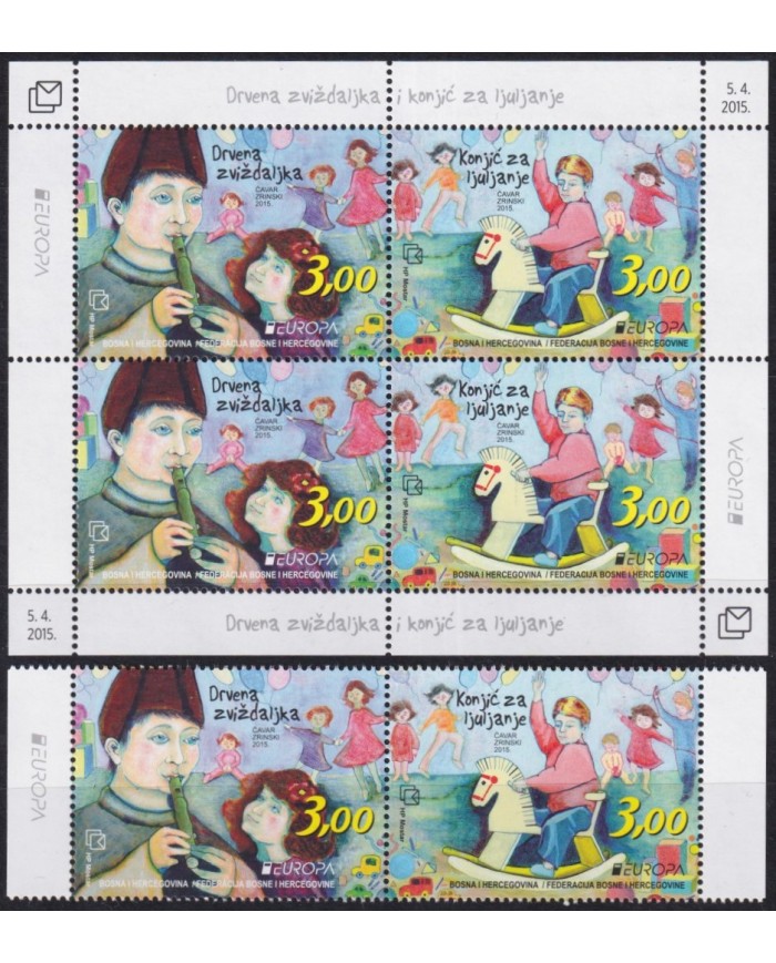 F-EX62739 BOSNIA HERCEGOVINA MNH 2015 EUROPA CEPT TOYS CHILDREN GAMES.